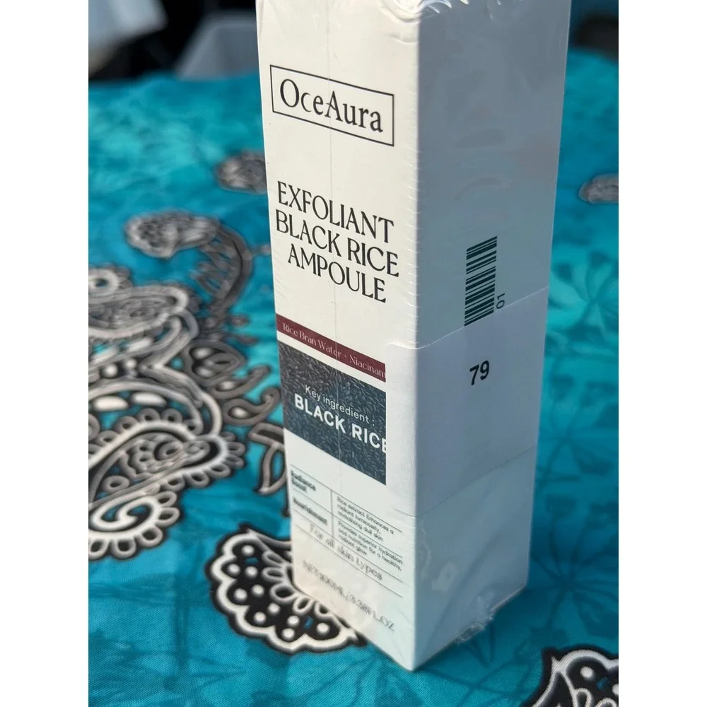 OceaAura Exfoliant Black Rice Ampoule 100ml Niacinamide Rice Bran Water Serum